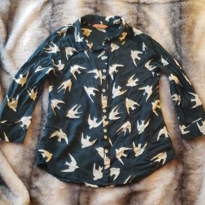 Green quarter sleeve blouse